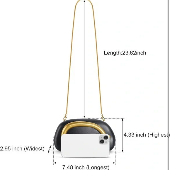 Black Clutch with Gold Accent - Picture 3 of 3